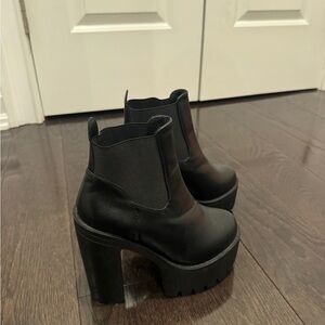 Black Platform Ankle Boots